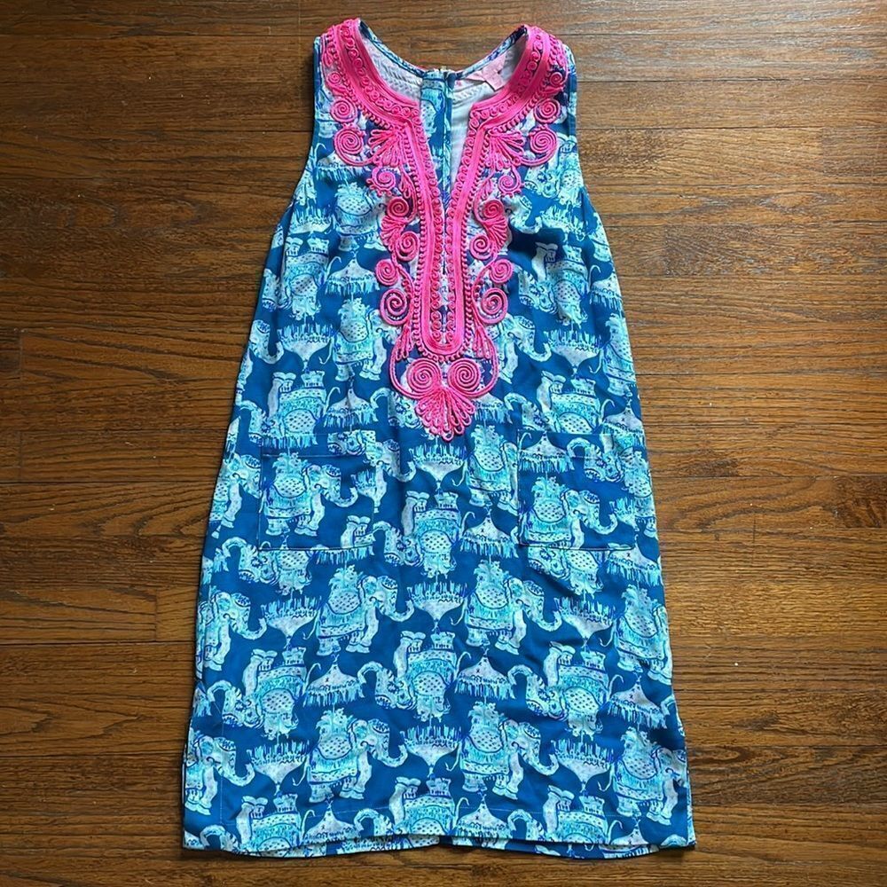 Lilly Pulitzer Caroltta Stretch Shift Dress Deep Indigo Joy Ride